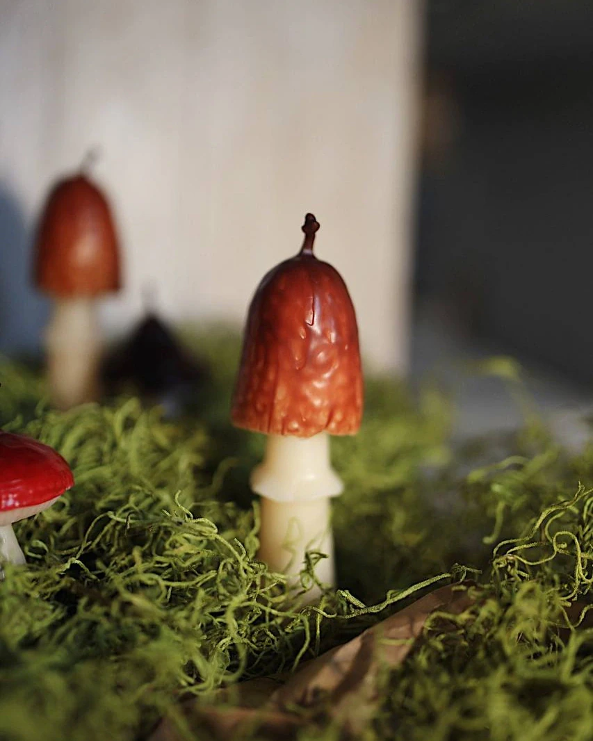 Handmade Mushroom Beeswax Candle — Umbrella Design 4