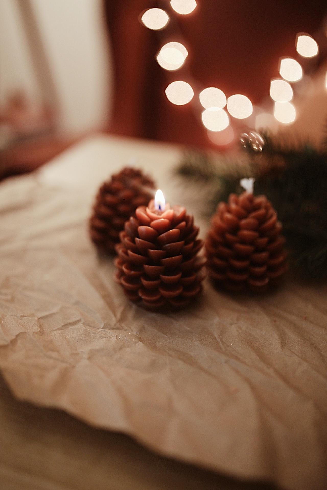Pinecone Beeswax Candle 6