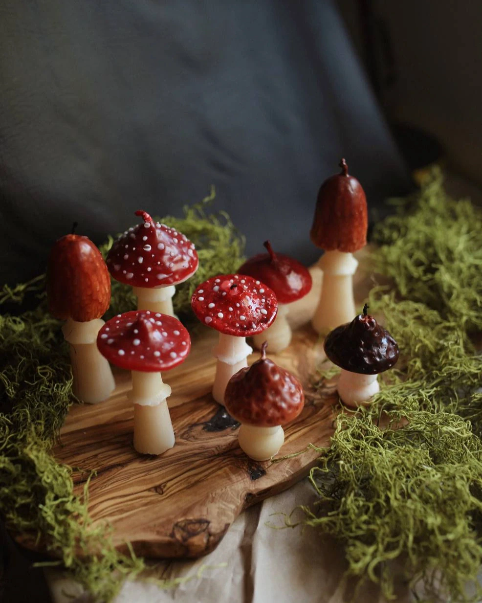 Handmade Amanita Beeswax Mushroom Candle 3