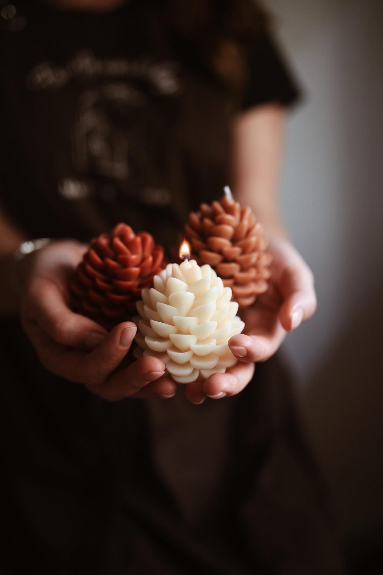 Pinecone Beeswax Candle