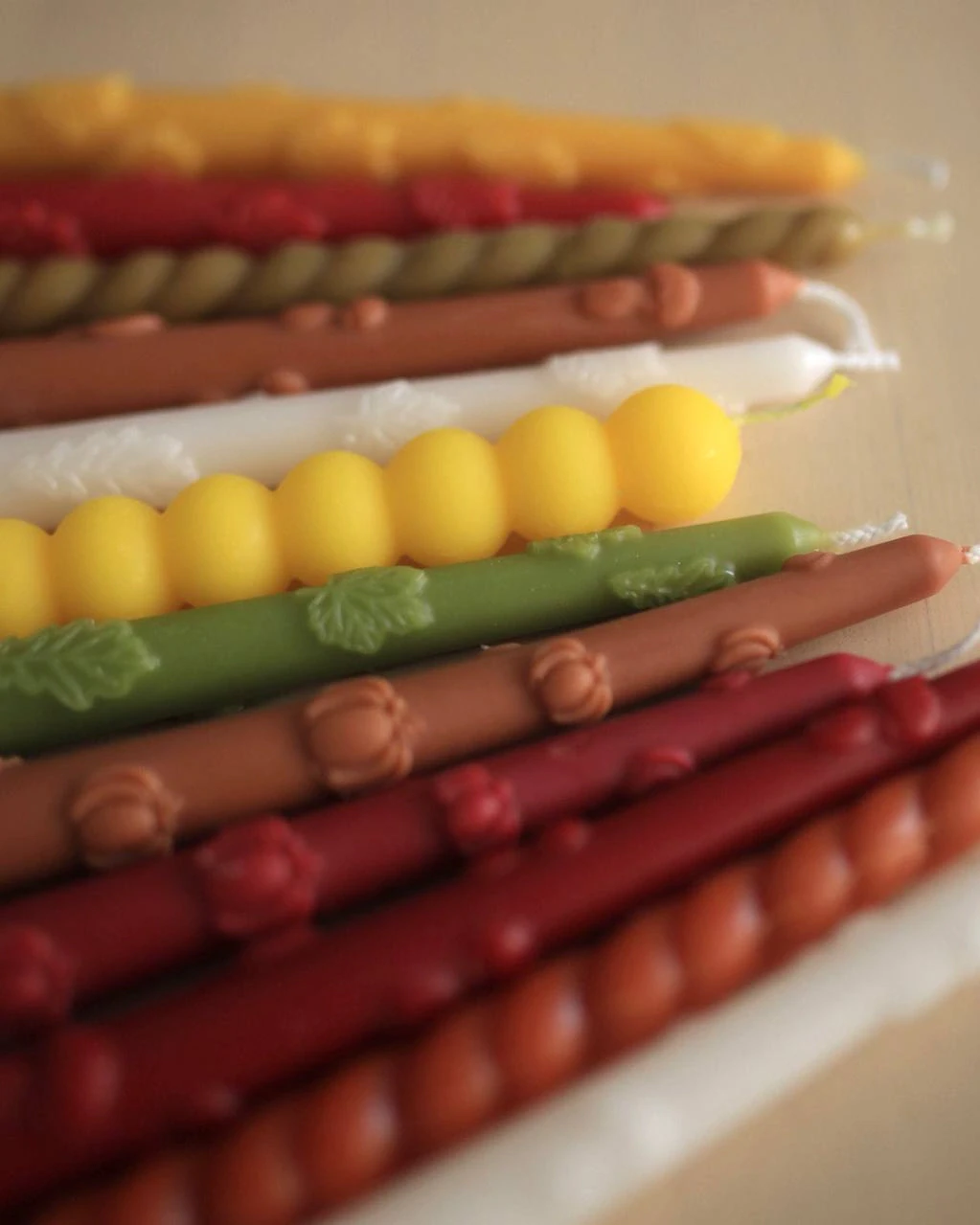 Autumn Nature Beeswax Candles — Set of 5 7