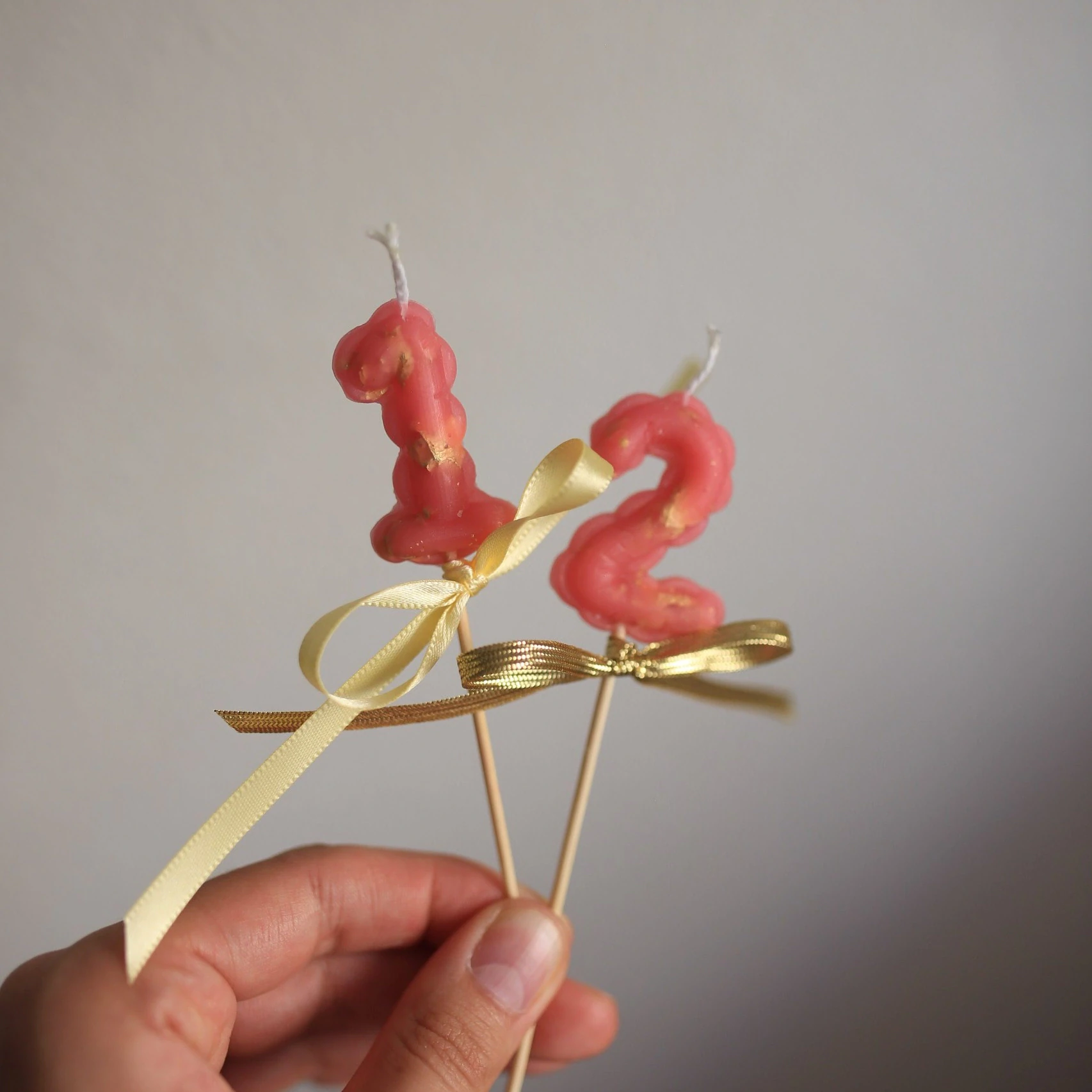 Gold Leaf Beeswax Number Candle for Birthday Cakes
