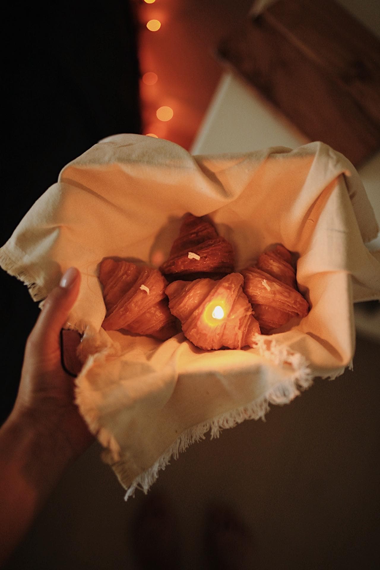 Handmade Beeswax Croissant Candle 3