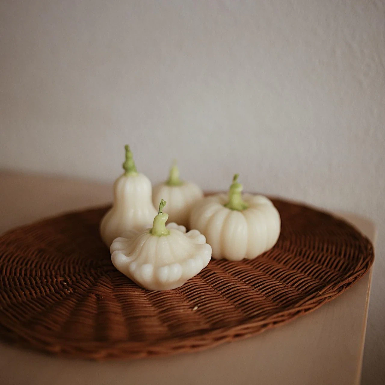Handmade Pumpkin Beeswax Candle