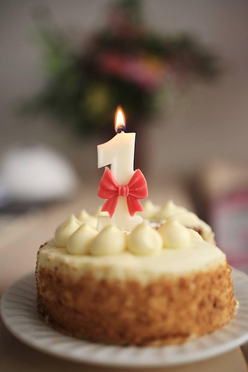 Beeswax Candles for Birthday Cakes, pink color - Eco-Friendly Candles - Number Candles - Cake Decoration - Anniversary Candles 1