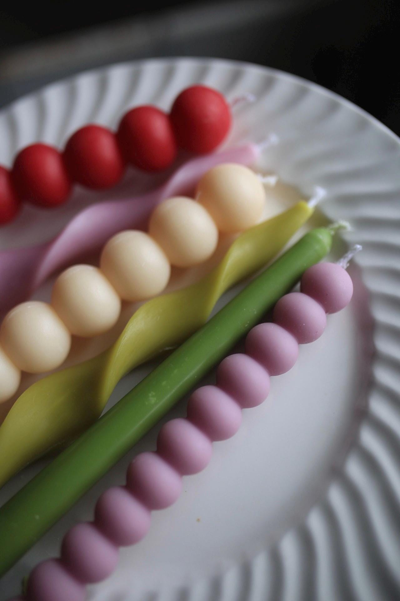 Colored Beeswax Taper Candles — Set of 6 3