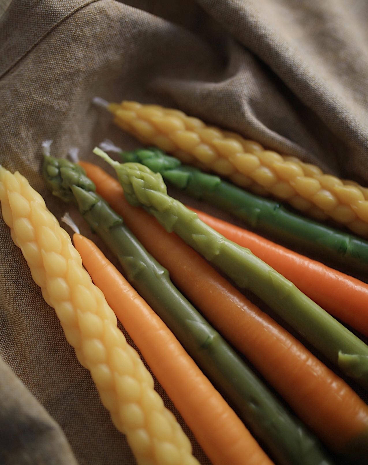 Vegetable Beeswax Taper Candles — Set of 5 2