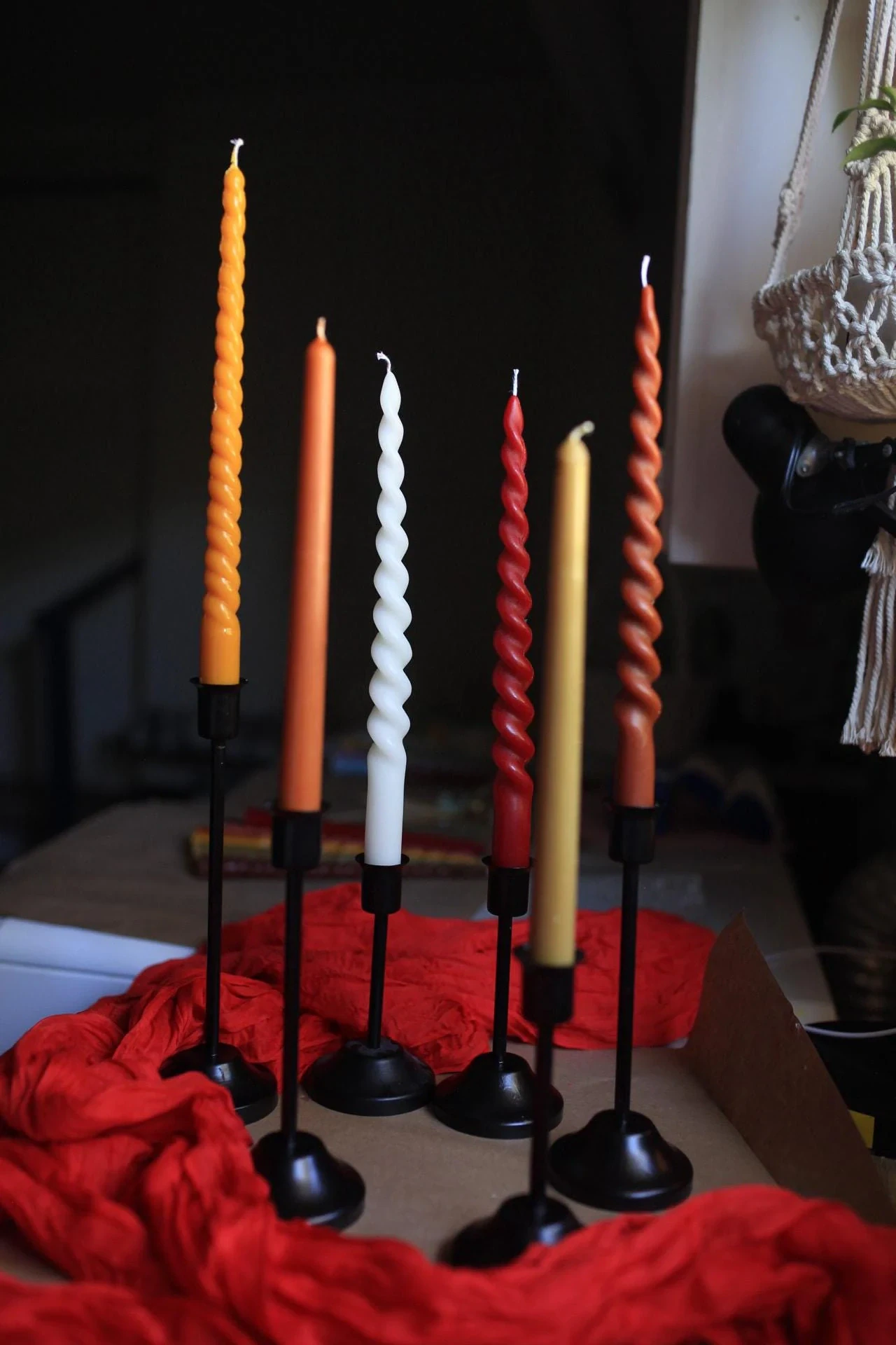 Autumn Beeswax Taper Candle spiral