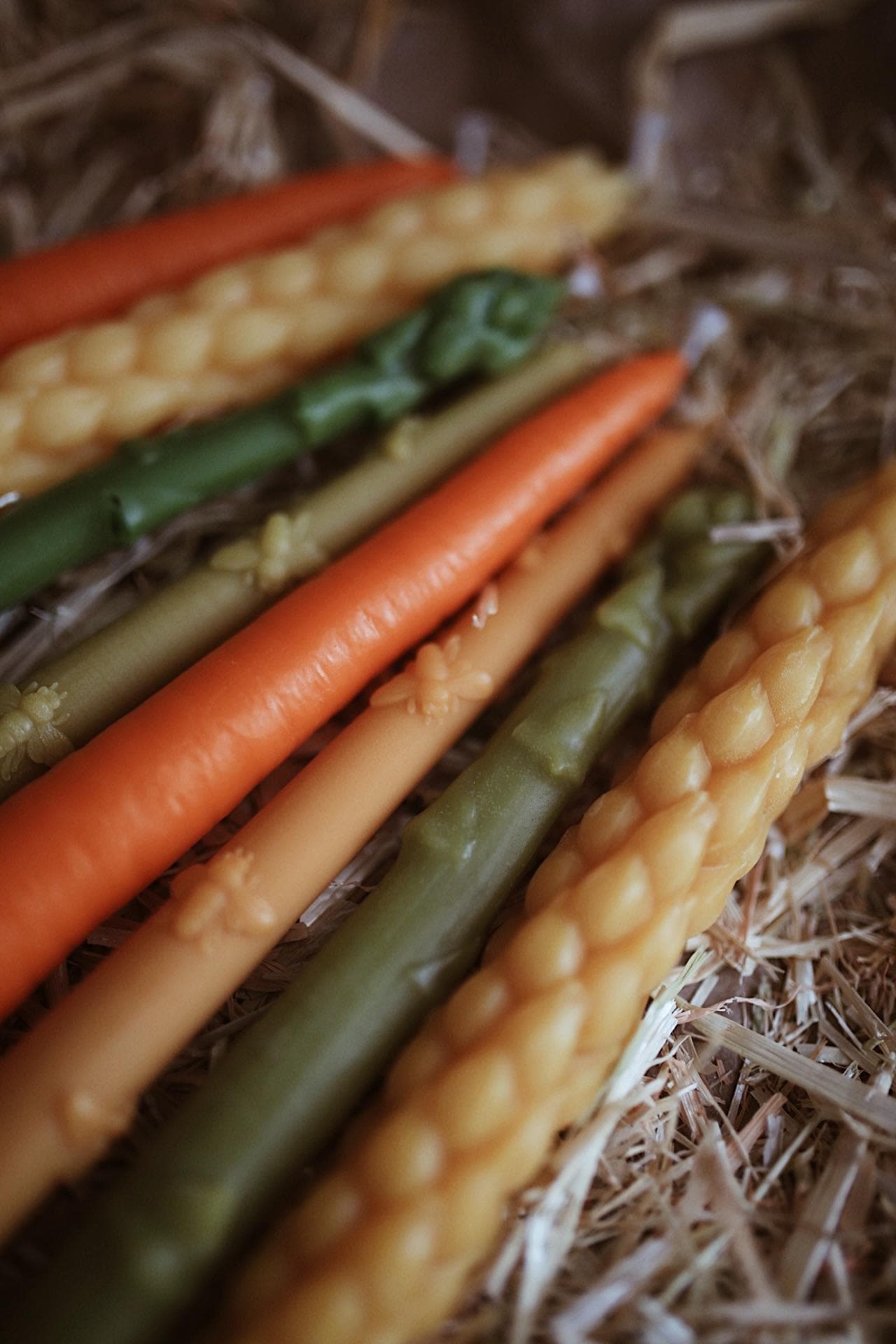 Vegetable Beeswax Taper Candles — Set of 5 3