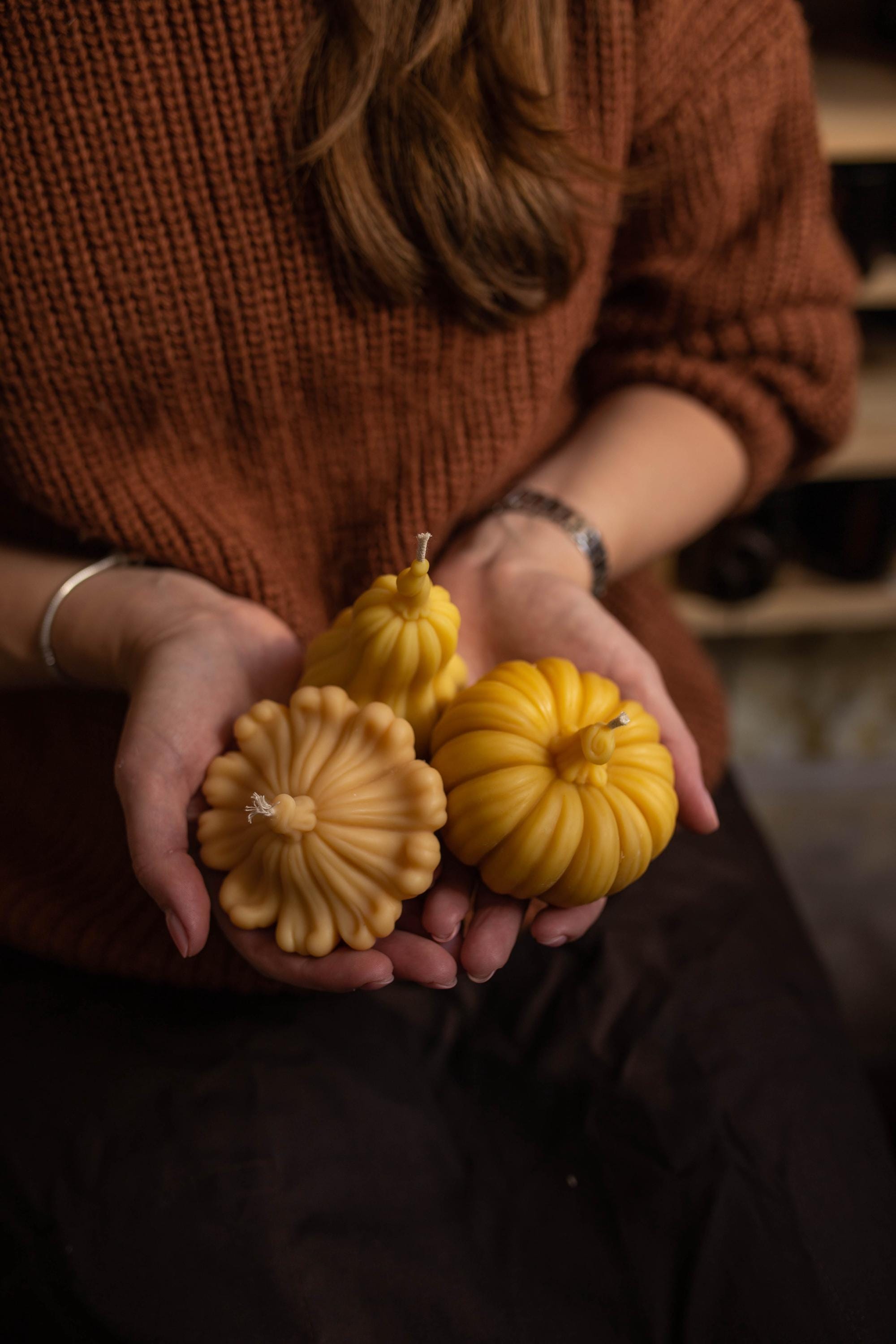 Beeswax Pumpkin Candles — Set of 3 3