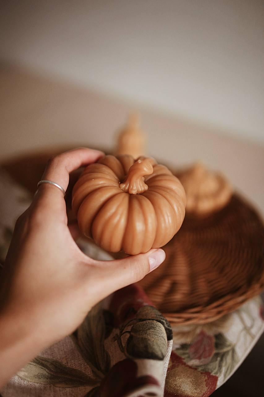 Beeswax Pumpkin Candle Set — 4 Shapes 4