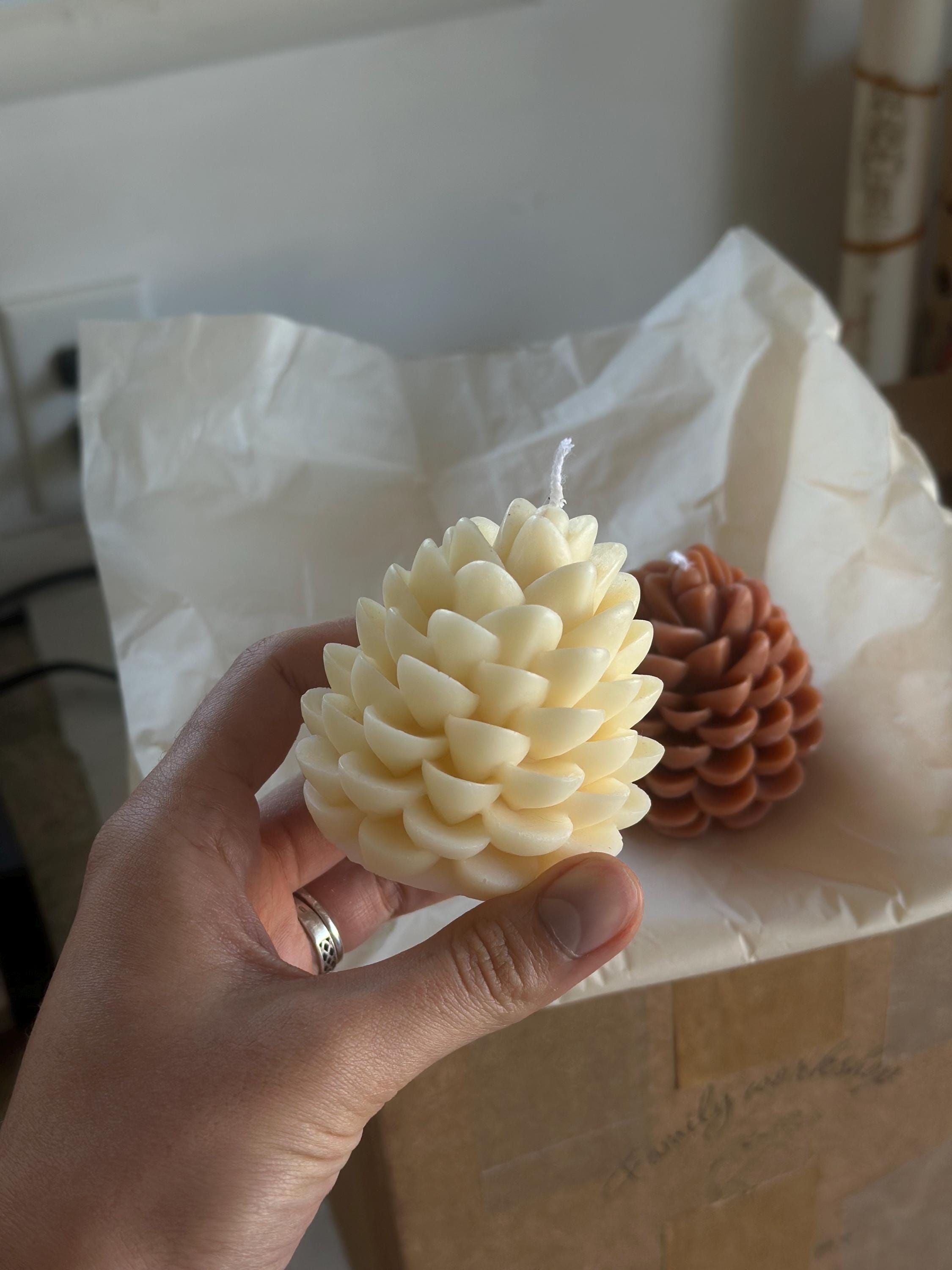 Pinecone Beeswax Candle 10