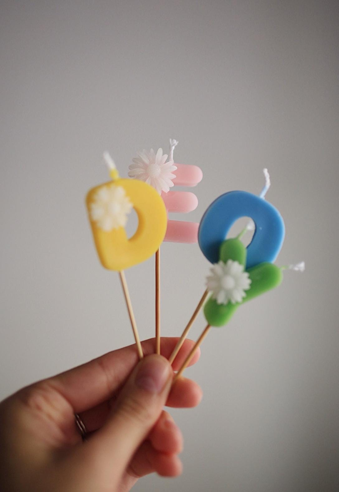 Beeswax Candles for Birthday Cakes, Eco-Friendly Candles, Number Candles, Cake Decoration, letter candles 5