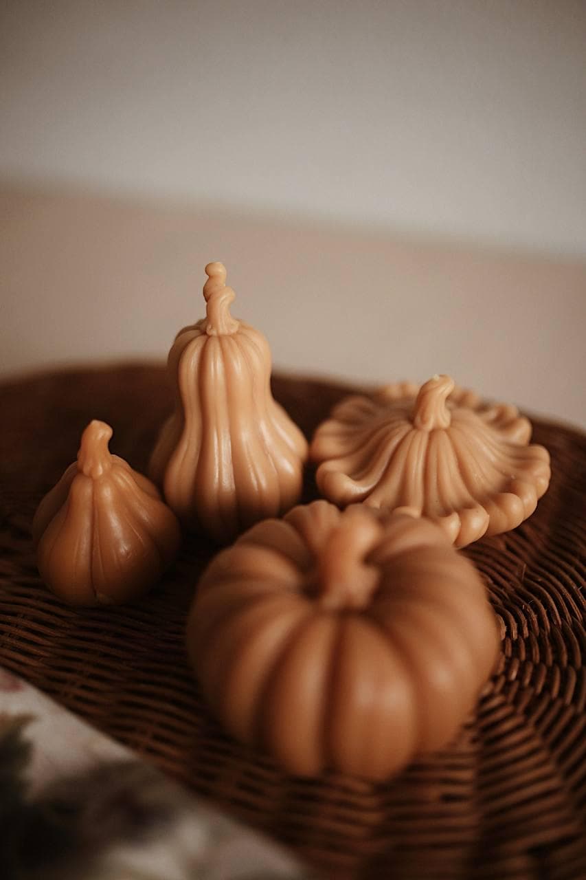 Beeswax Pumpkin Candle Set — 4 Shapes