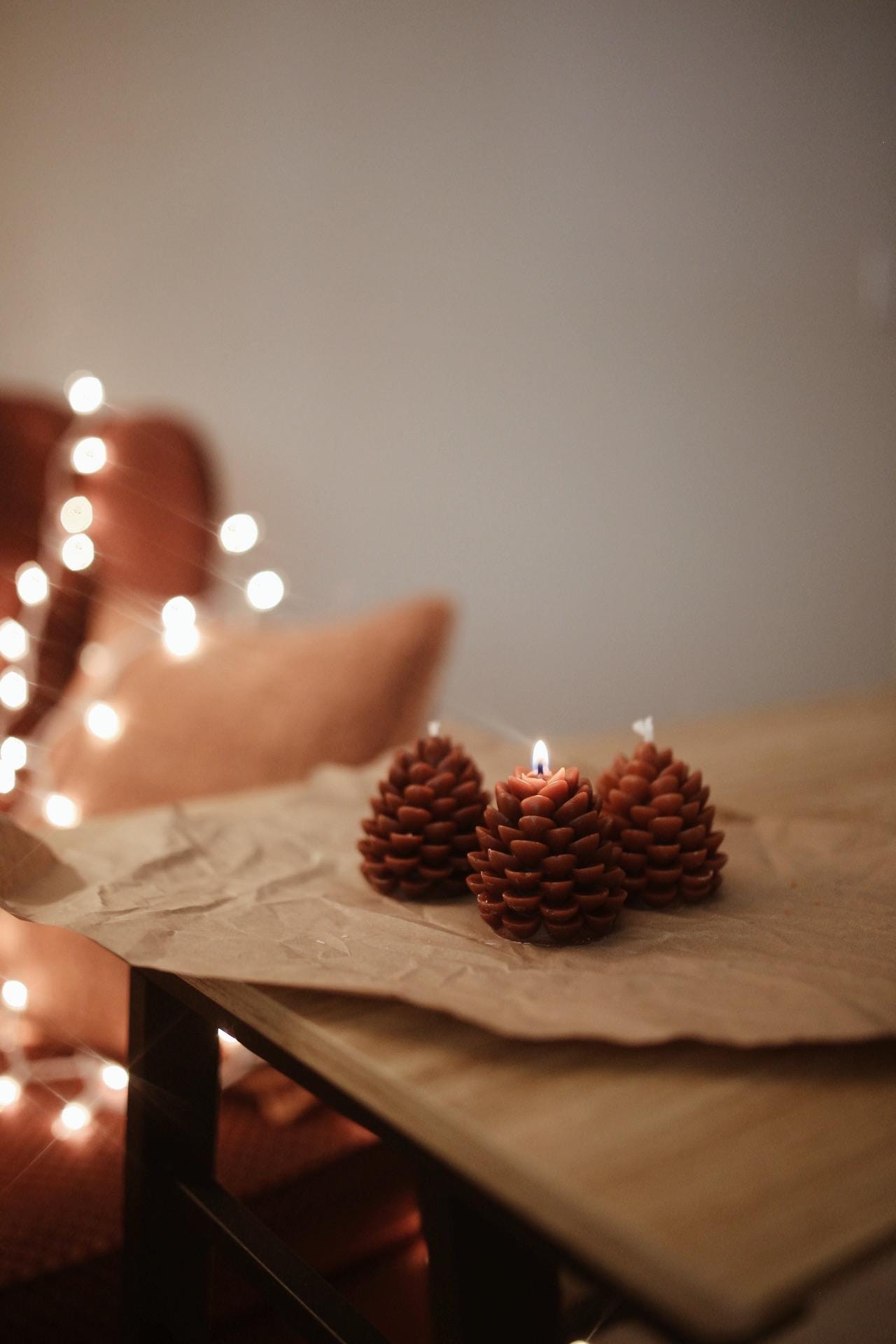 Pinecone Beeswax Candle 3