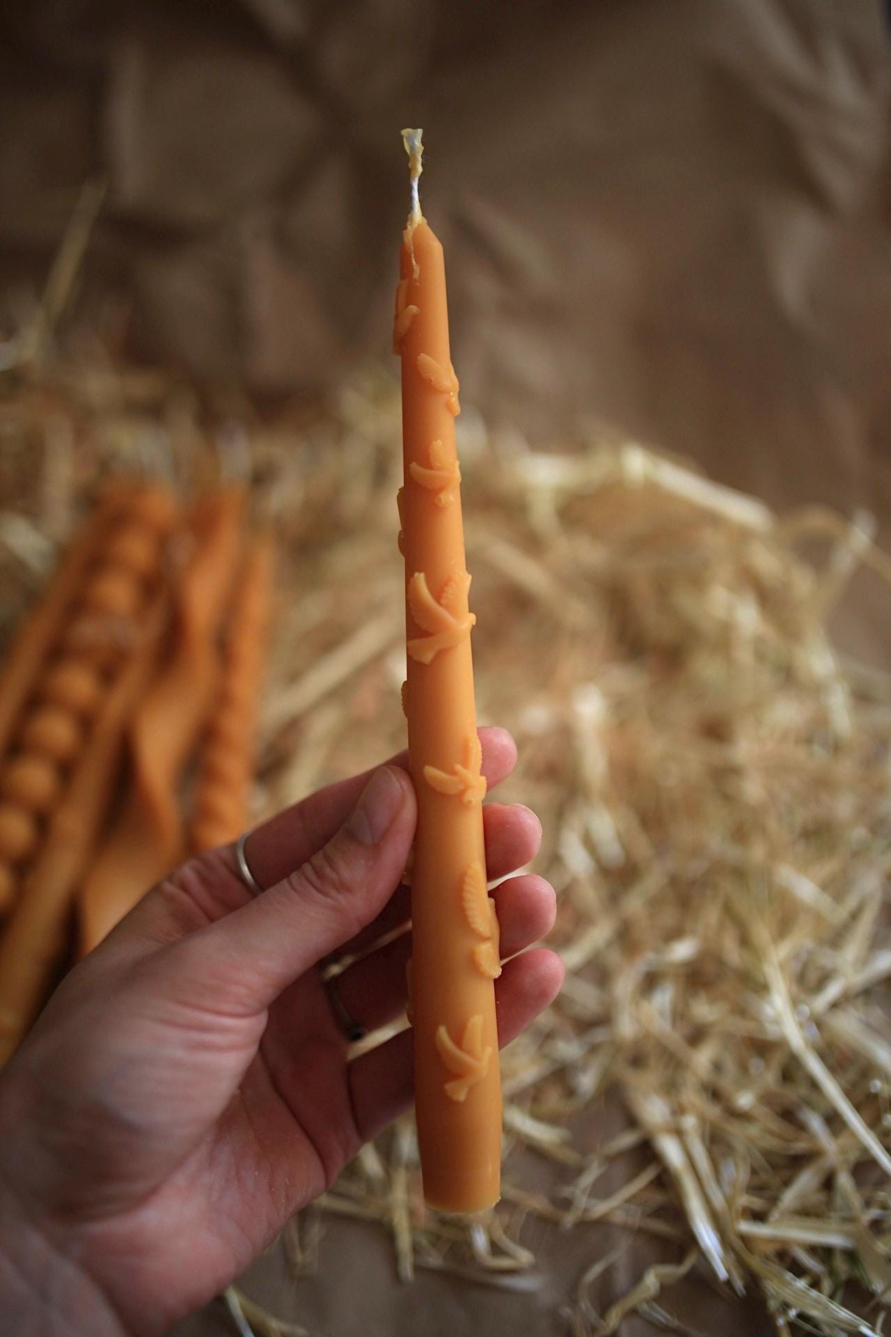 Bird Beeswax Taper Candle 5