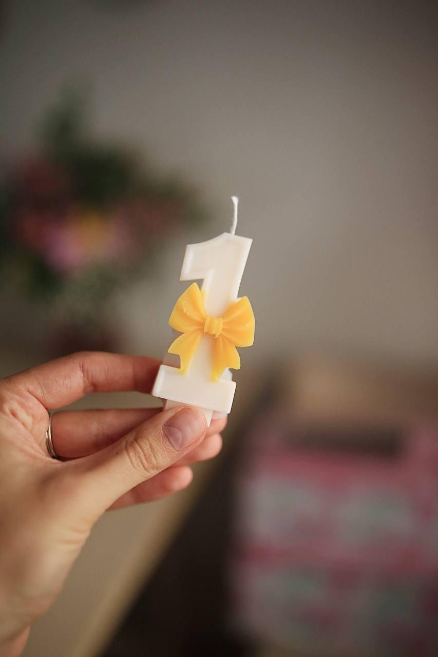 Beeswax Candles for Birthday Cakes, pink color - Eco-Friendly Candles - Number Candles - Cake Decoration - Anniversary Candles 6