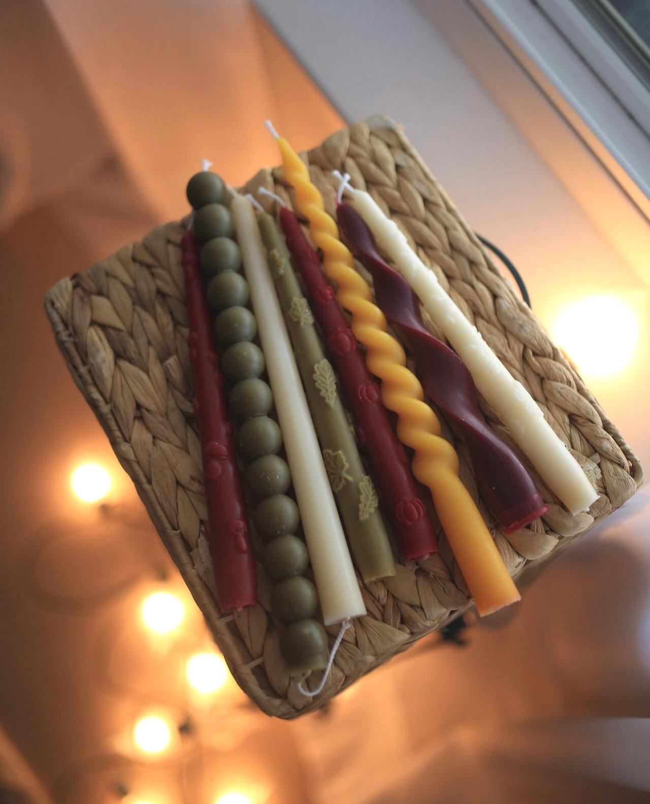 Autumn Beeswax Taper Candles — Set of 7 6