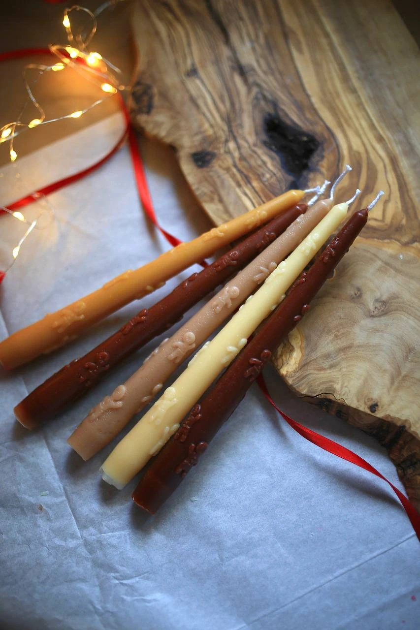 Gingerbread Man Beeswax Taper Candle 2