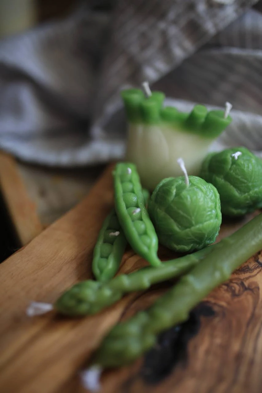 Brussels Sprout Beeswax Candle 4
