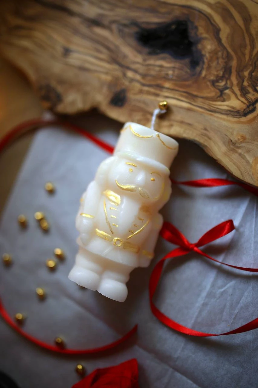 Beeswax Candle Nutcracker, Christmas Decor