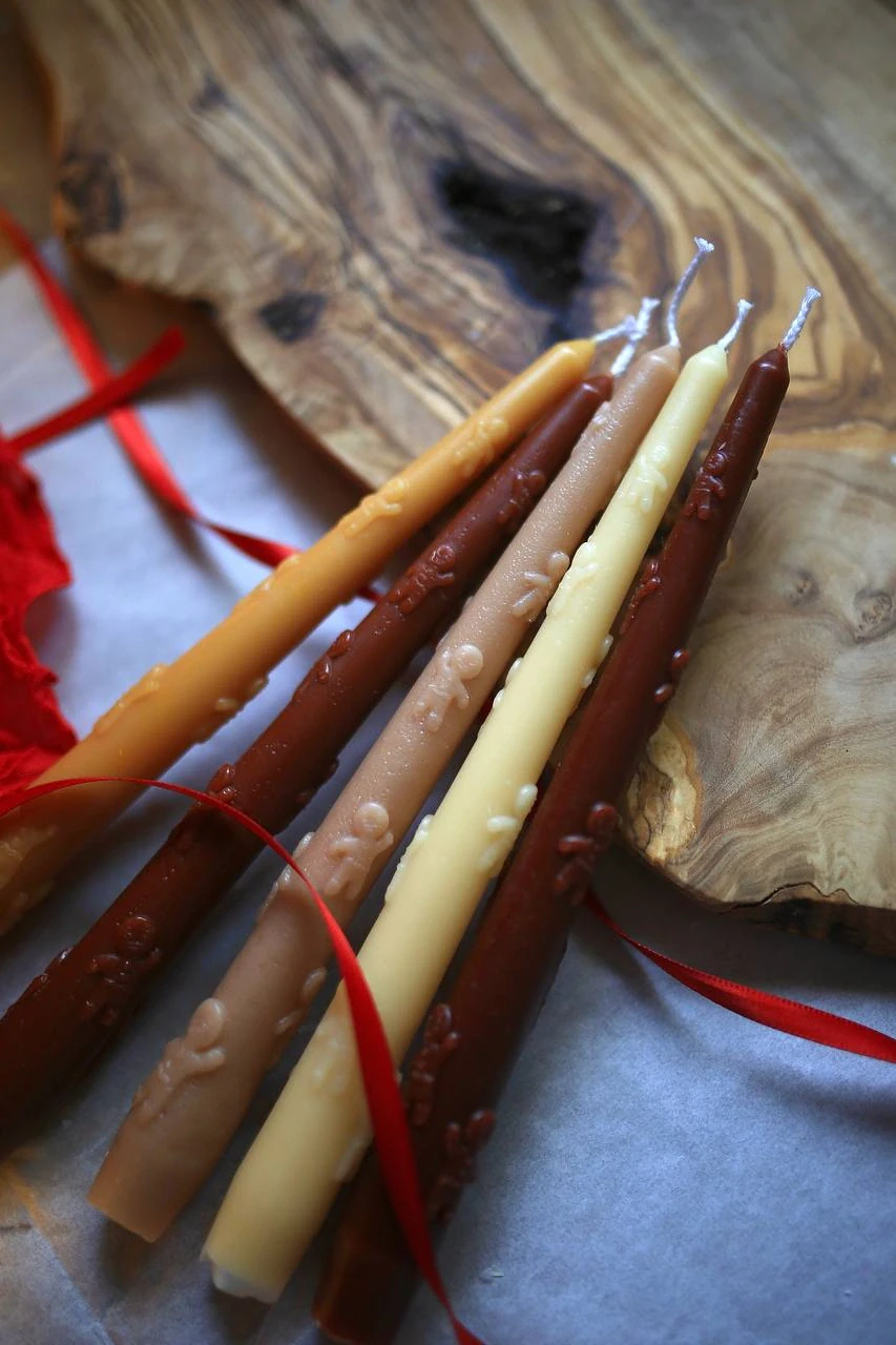 Gingerbread Man Beeswax Taper Candle 3