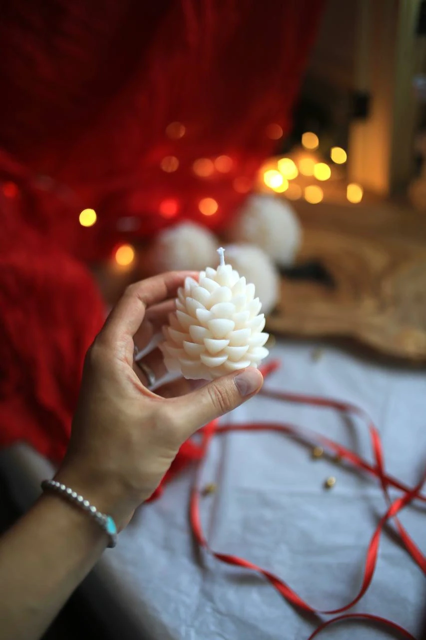 Pine Cone Christmas Candle 4