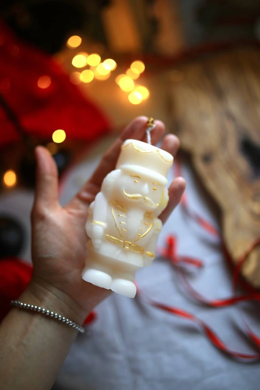 Beeswax Candle Nutcracker, Christmas Decor 6