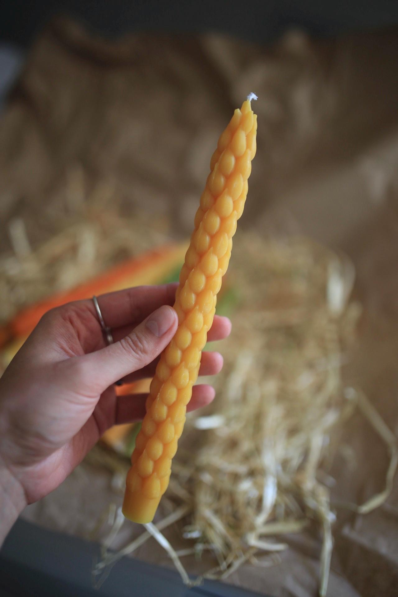 Vegetable Beeswax Taper Candles — Set of 5 7