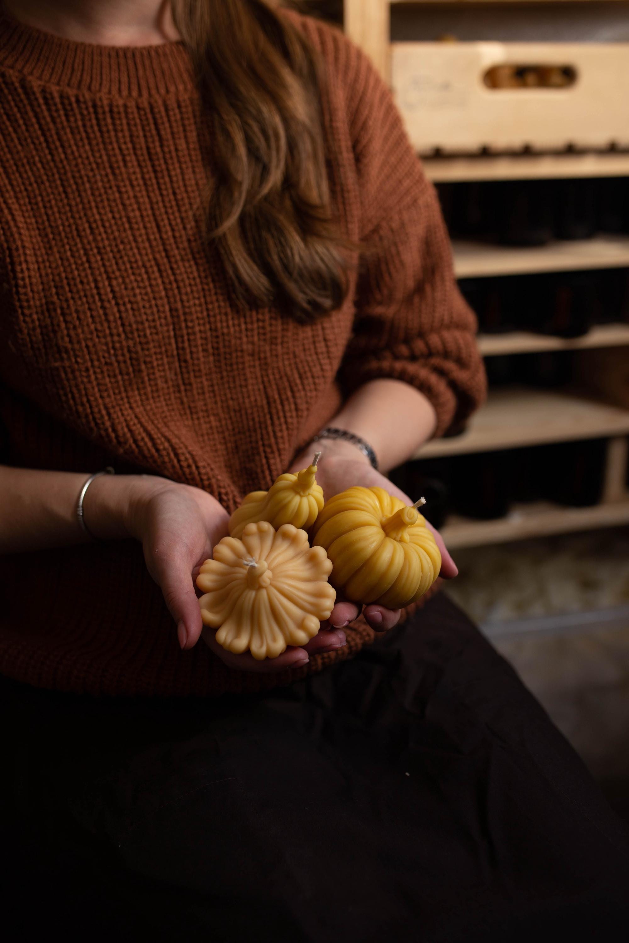 Beeswax Pumpkin Candles — Set of 3 2