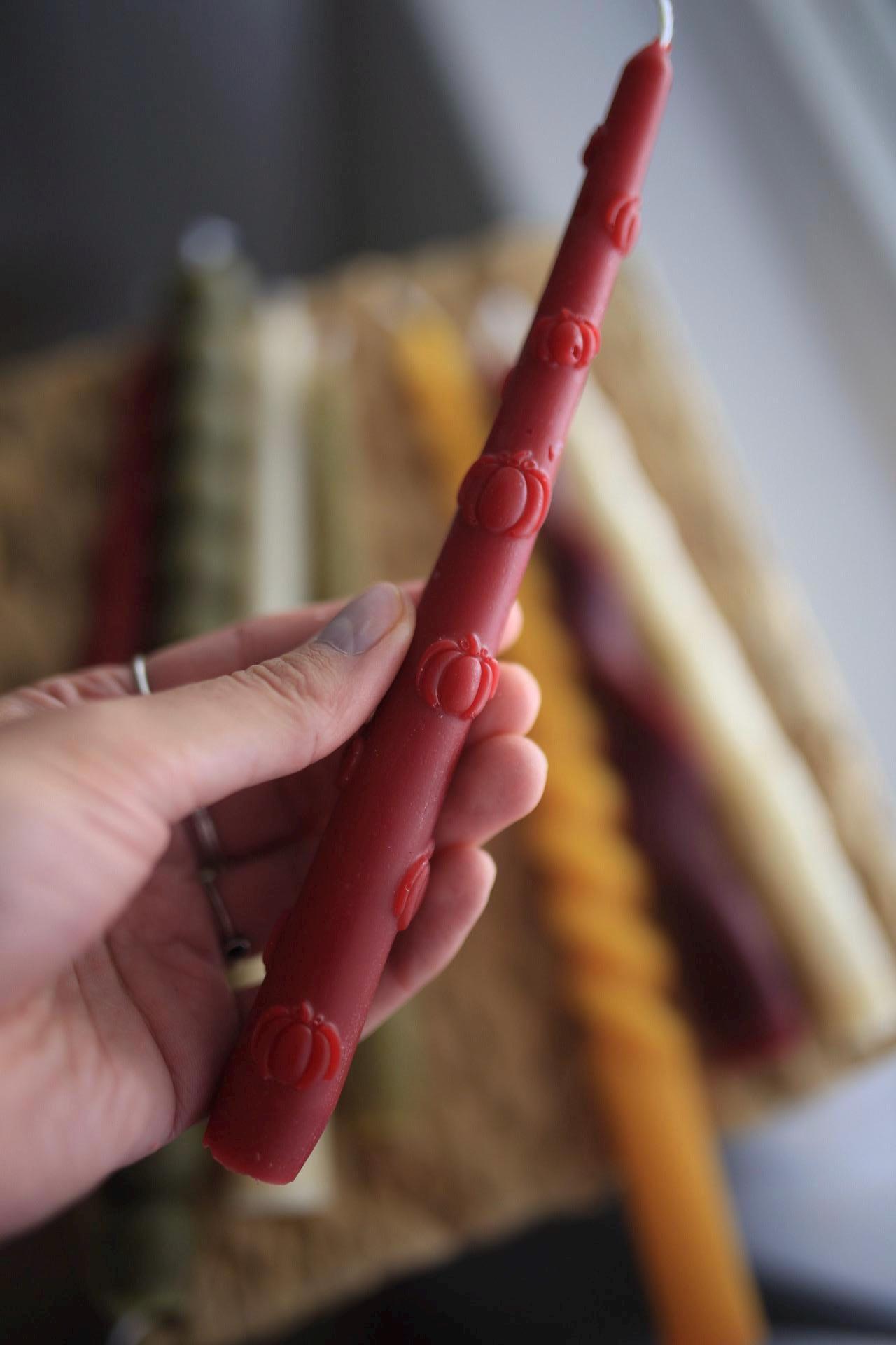 Autumn Beeswax Taper Candles — Set of 7 2