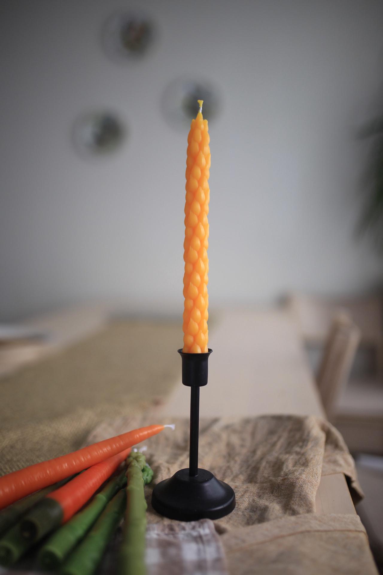 Vegetable Beeswax Taper Candles — Set of 5 10