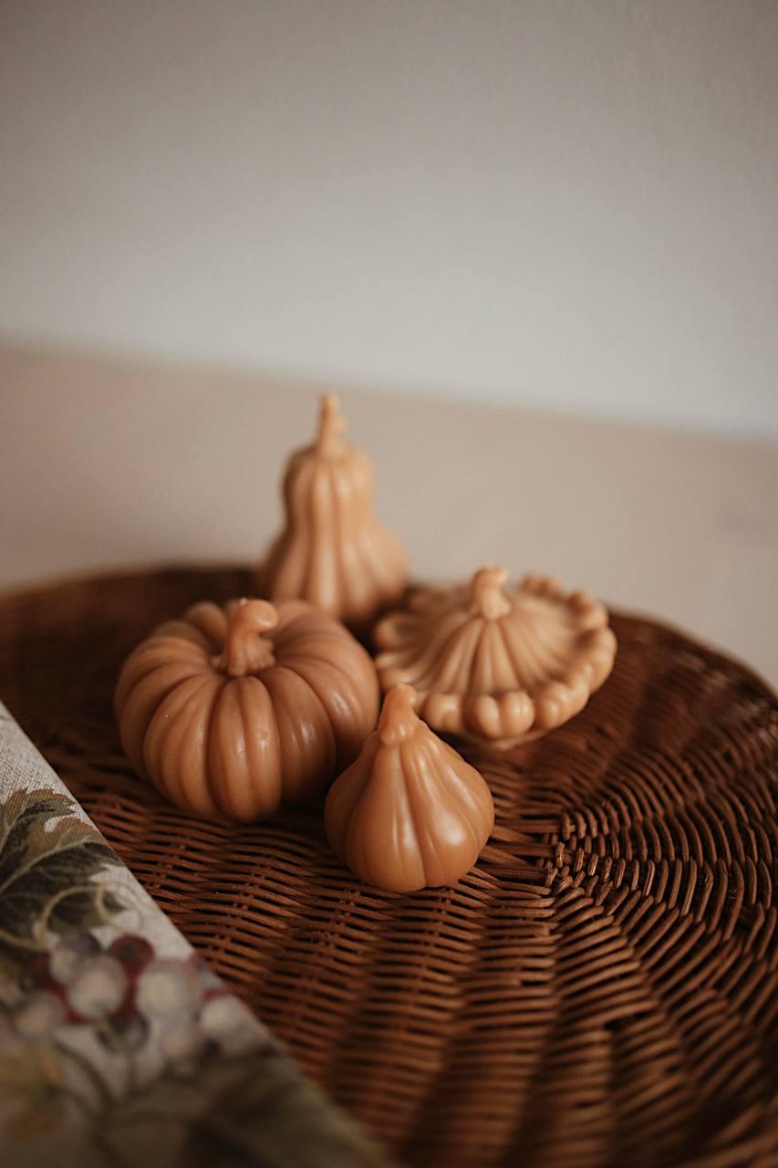 Beeswax Pumpkin Candle Set — 4 Shapes 5