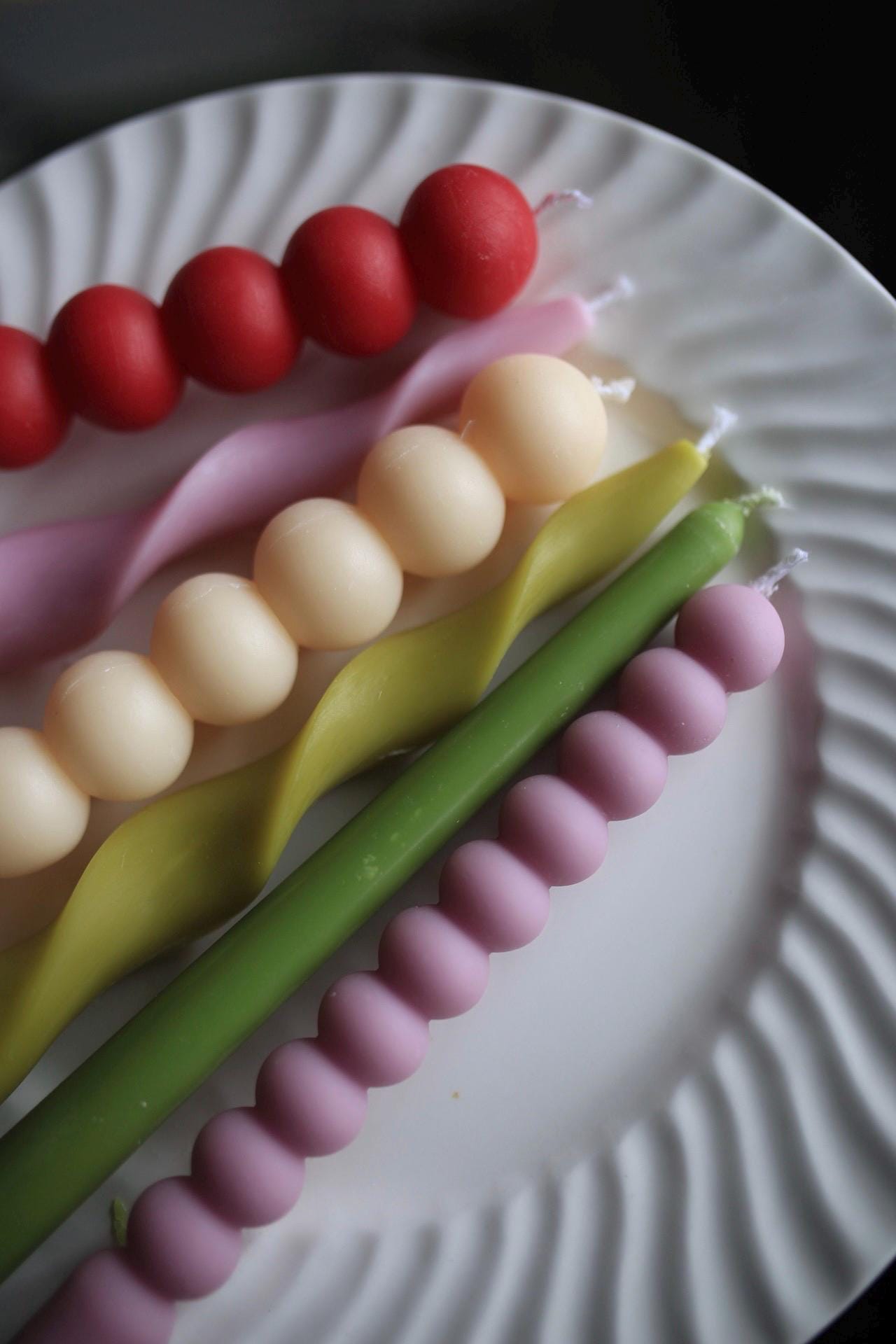Colored Beeswax Taper Candles — Set of 6 7